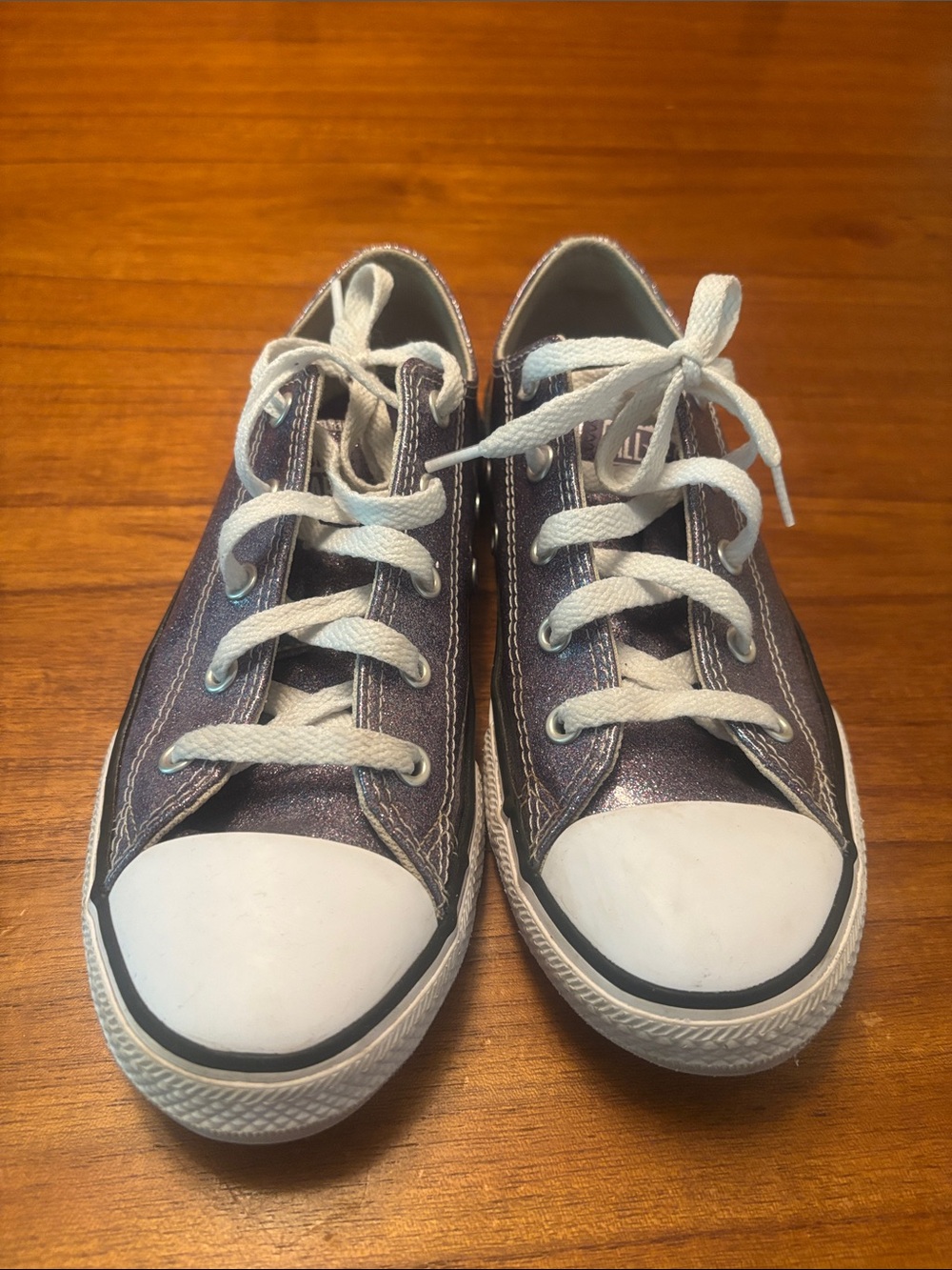 Purple sparkle converse